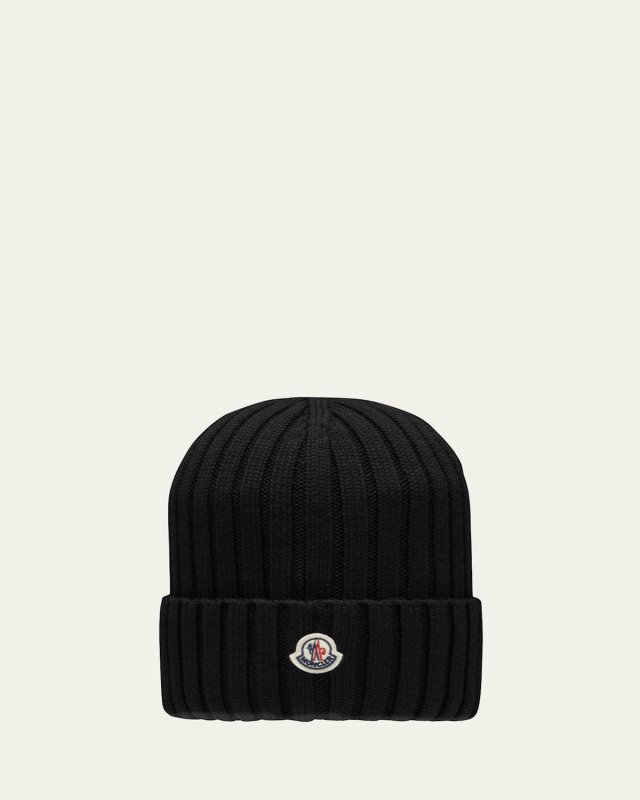 Logo Ribbed Wool Beanie